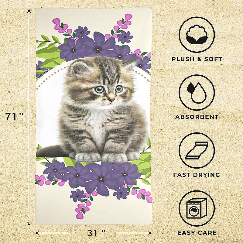 Cat Lover Beach Towel 31"x71"