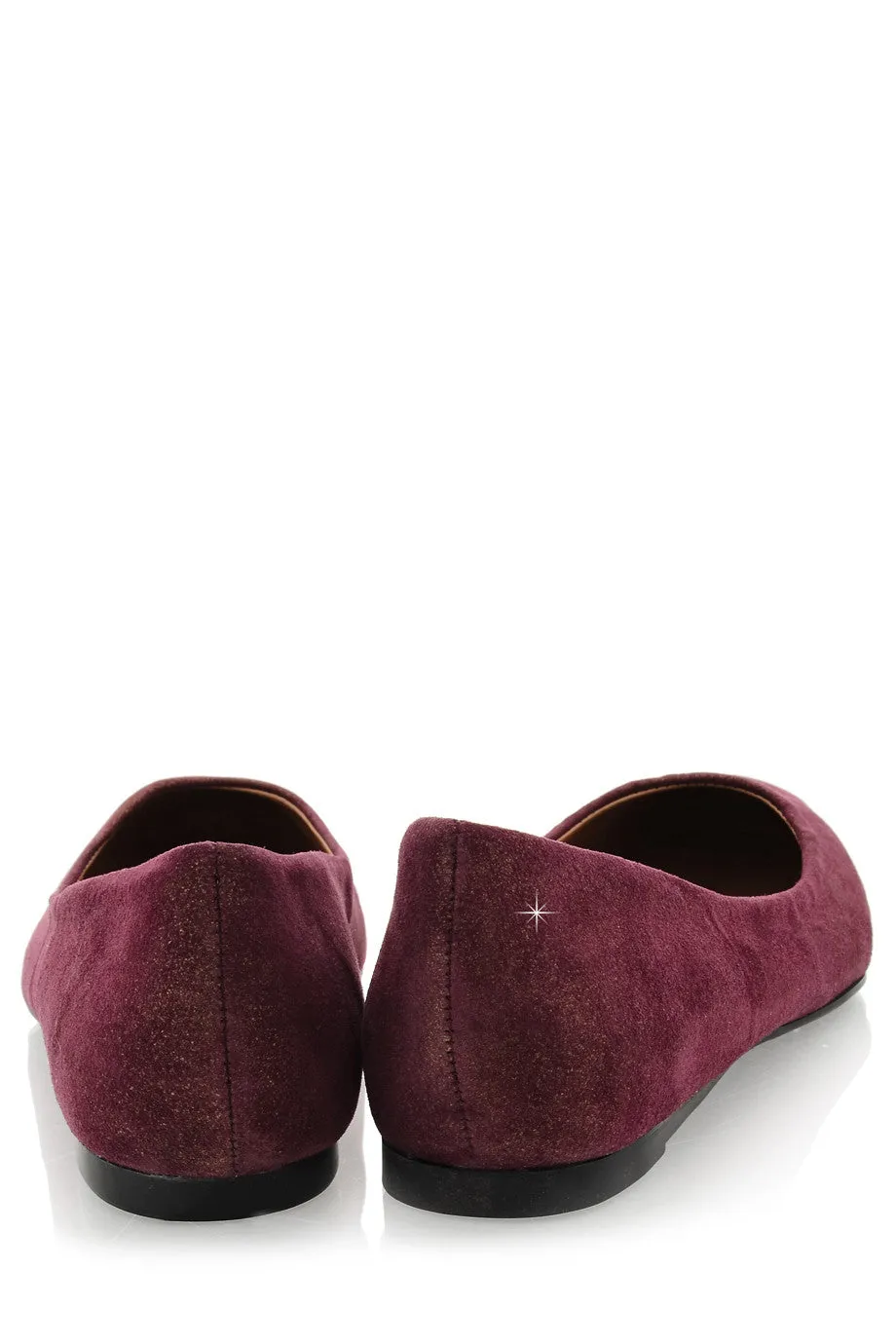 CECCONELLO LEELA Bordeaux Suede Ballerinas