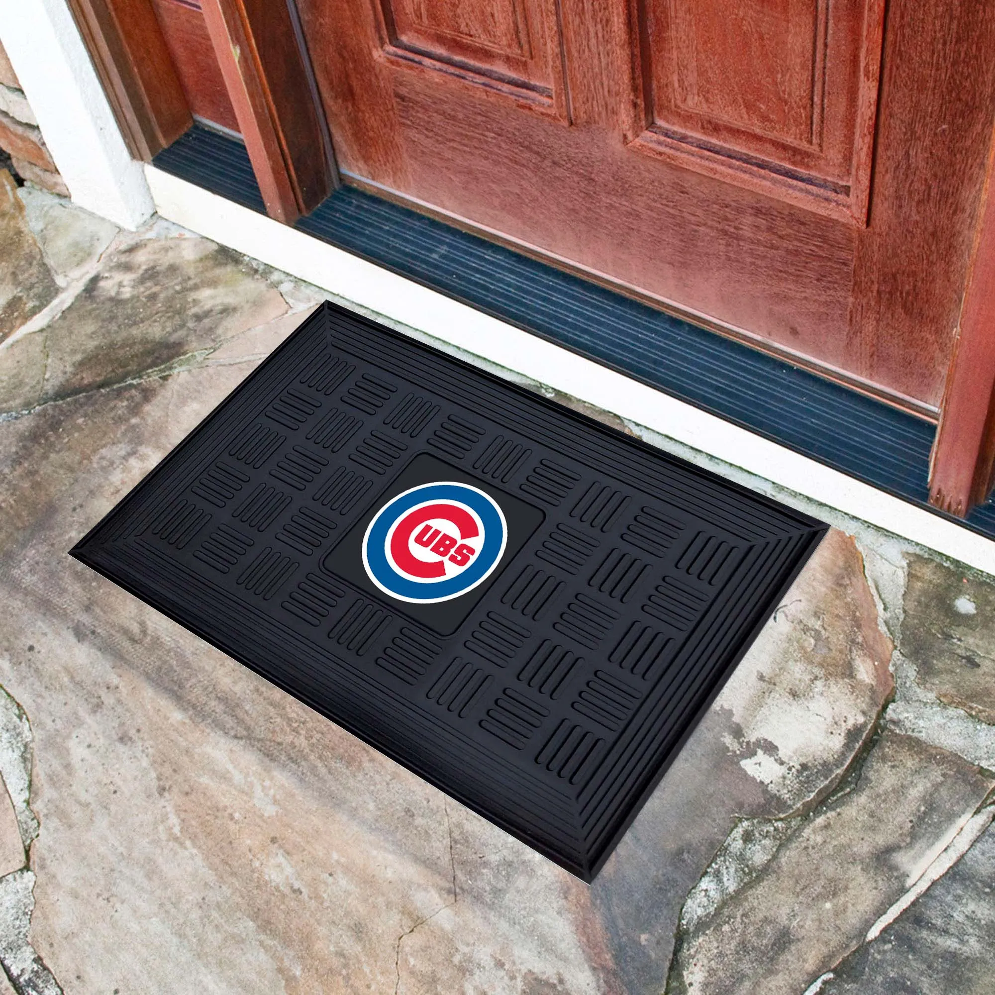 Chicago Cubs Heavy Duty Vinyl Medallion Door Mat - 19.5in. x 31in.