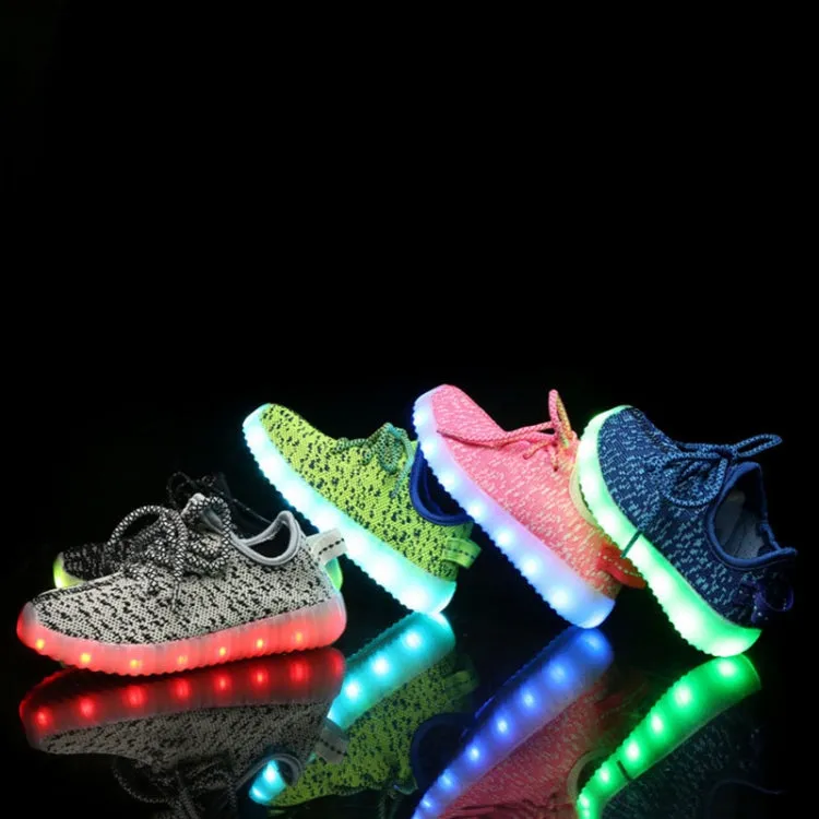 Children's Luminous Low-Cut LED Light-Up Shoes with USB Charging and Colorful Fluorescent Design