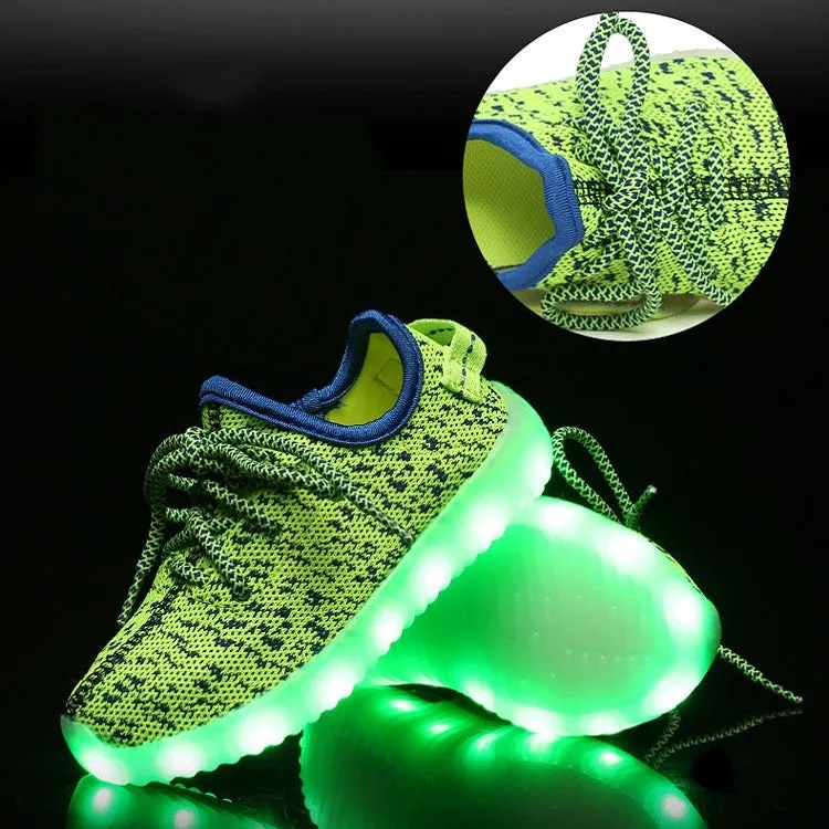 Children's Luminous Low-Cut LED Light-Up Shoes with USB Charging and Colorful Fluorescent Design