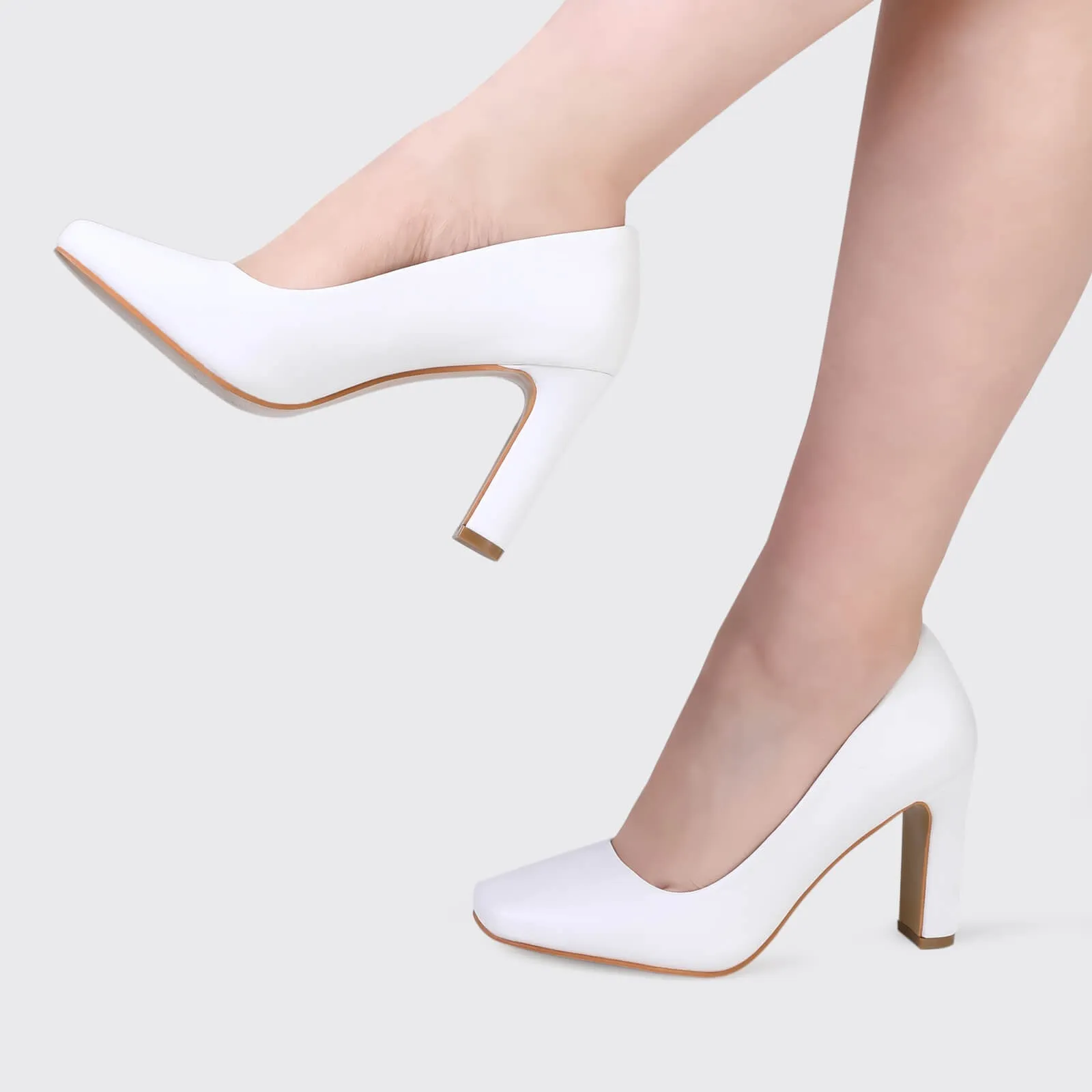 Chunky Block Heel Working Pumps