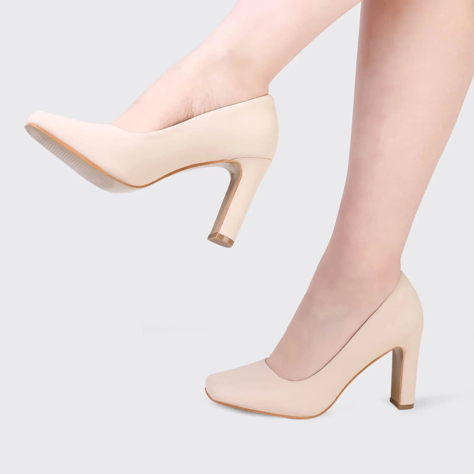 Chunky Block Heel Working Pumps