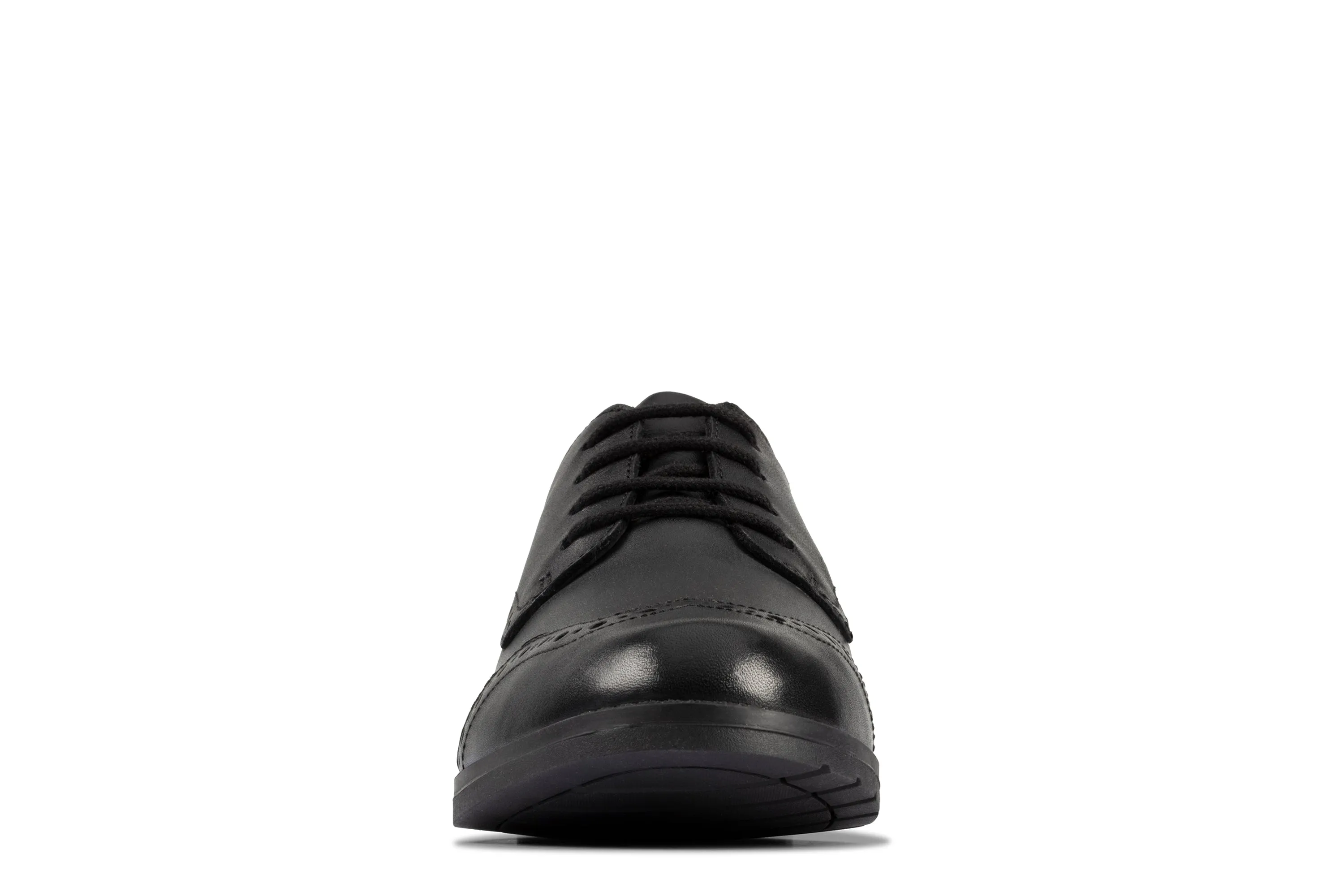 Clarks Aubrie Craft Girls Black Brogue School Shoe