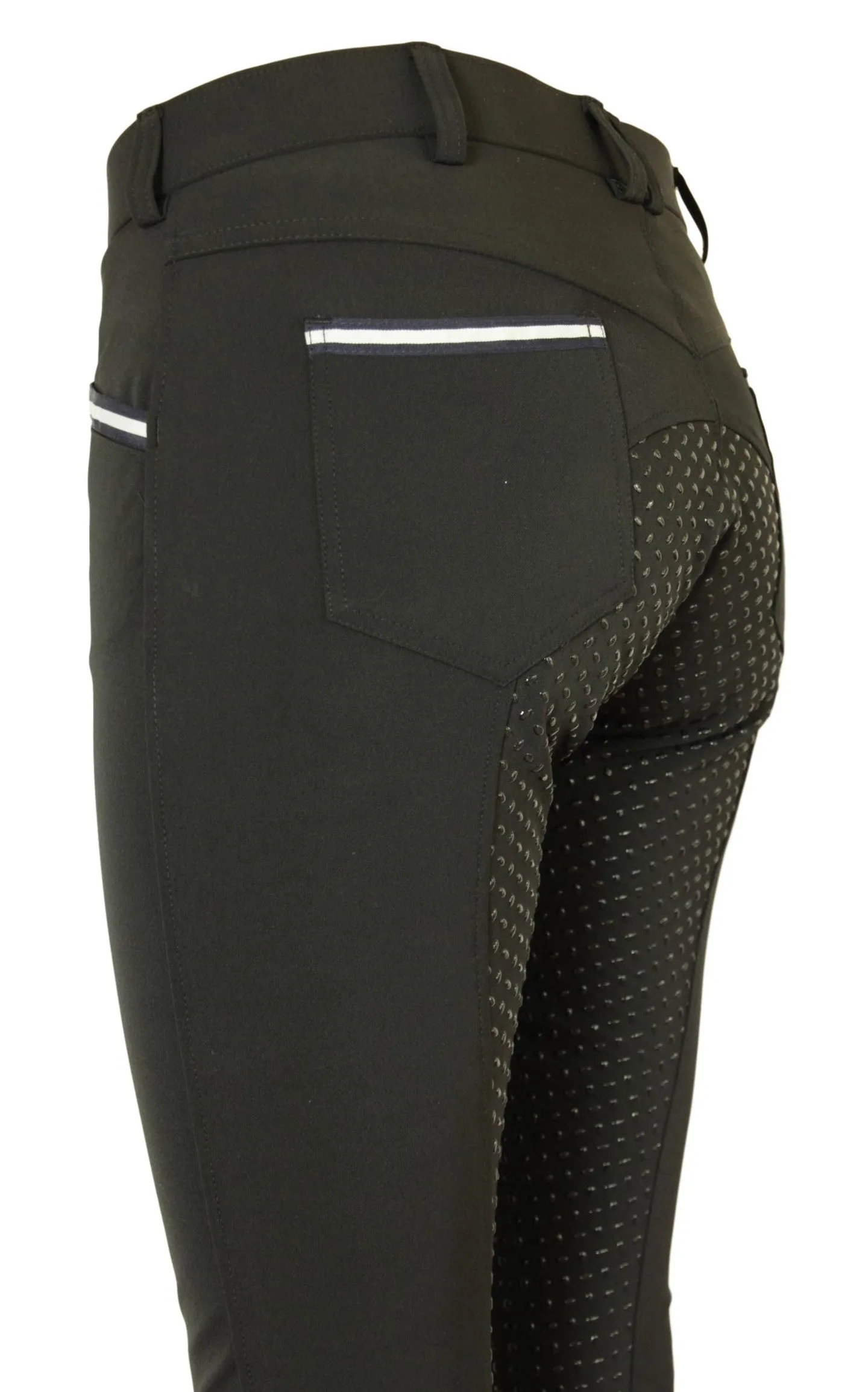 CoolMax Jodhpurs in sizes 6 to 28, in Black with Silicone seat grip