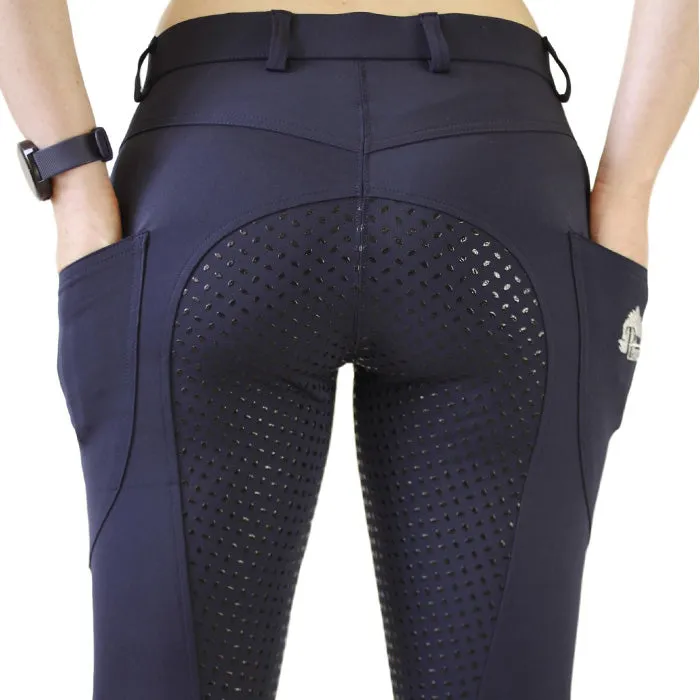 CoolMax Navy Breeches with Silicone Seat Grip