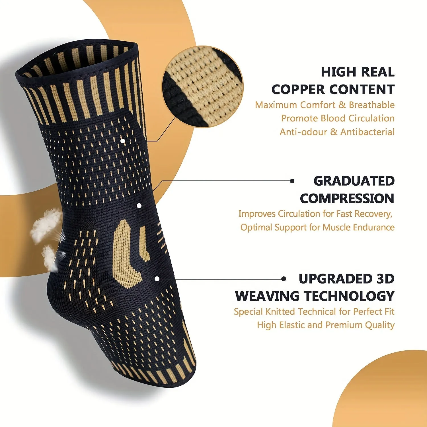 Copper Compression Foot Sleeves Fast Recovery  Pain Relief