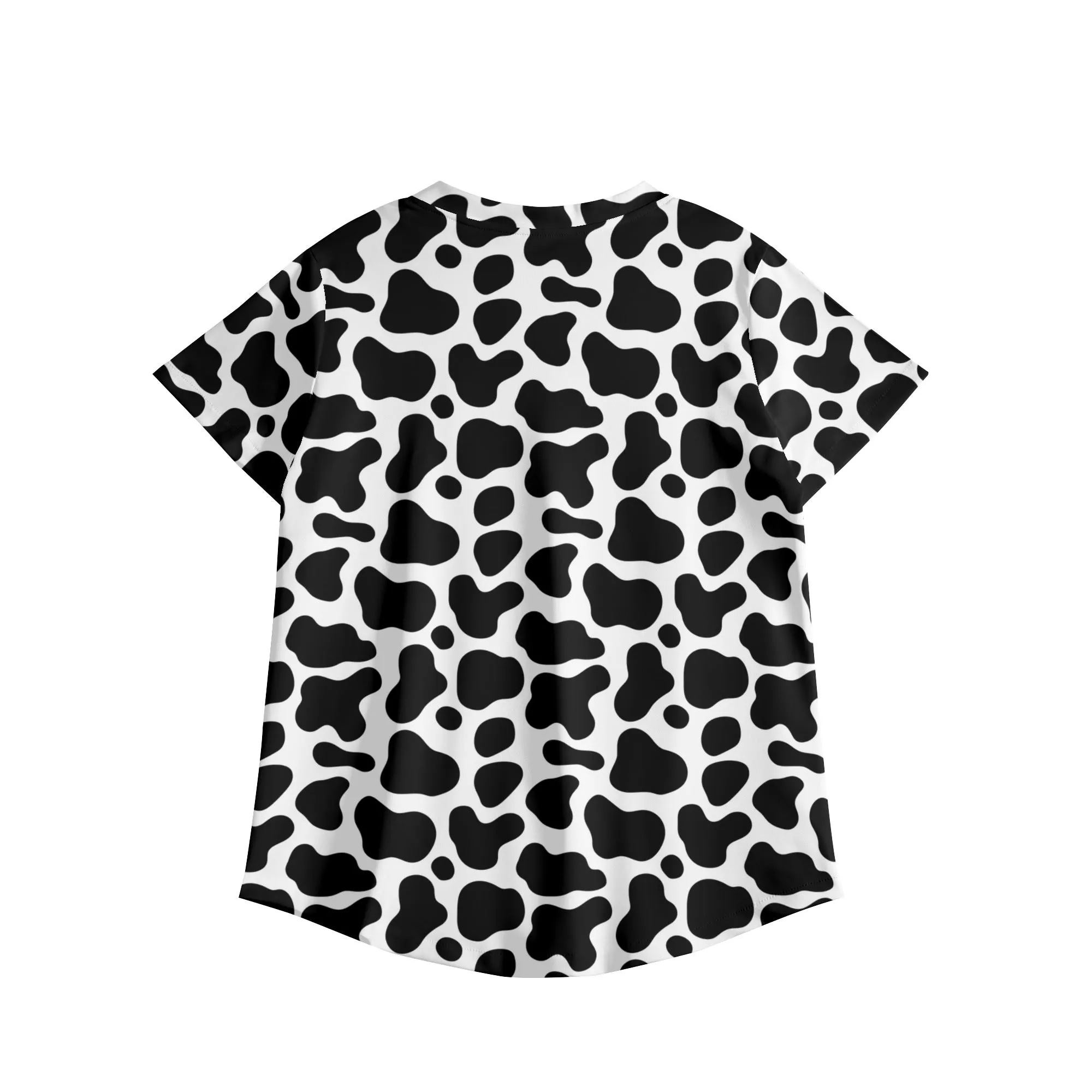 Cow Print Nursing Scrub Top Printed V Neck Workwear Nursing Tops