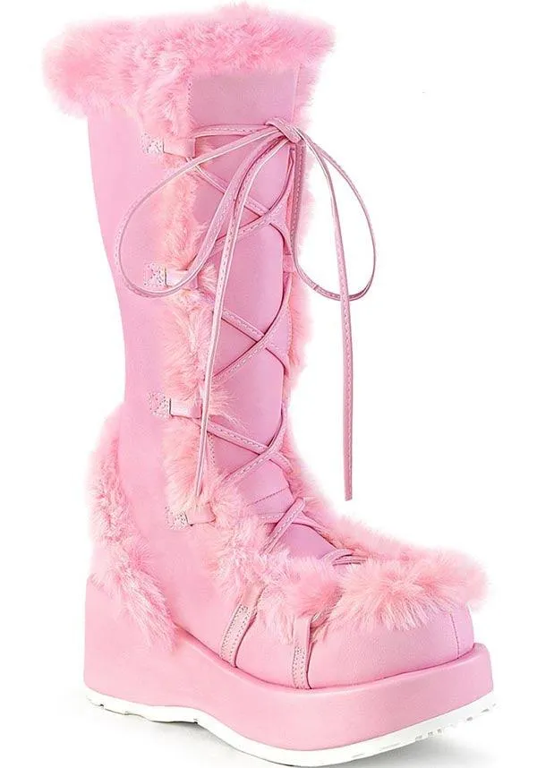 CUBBY-311 [Baby Pink Vegan Leather] | PLATFORM BOOTS [PREORDER]