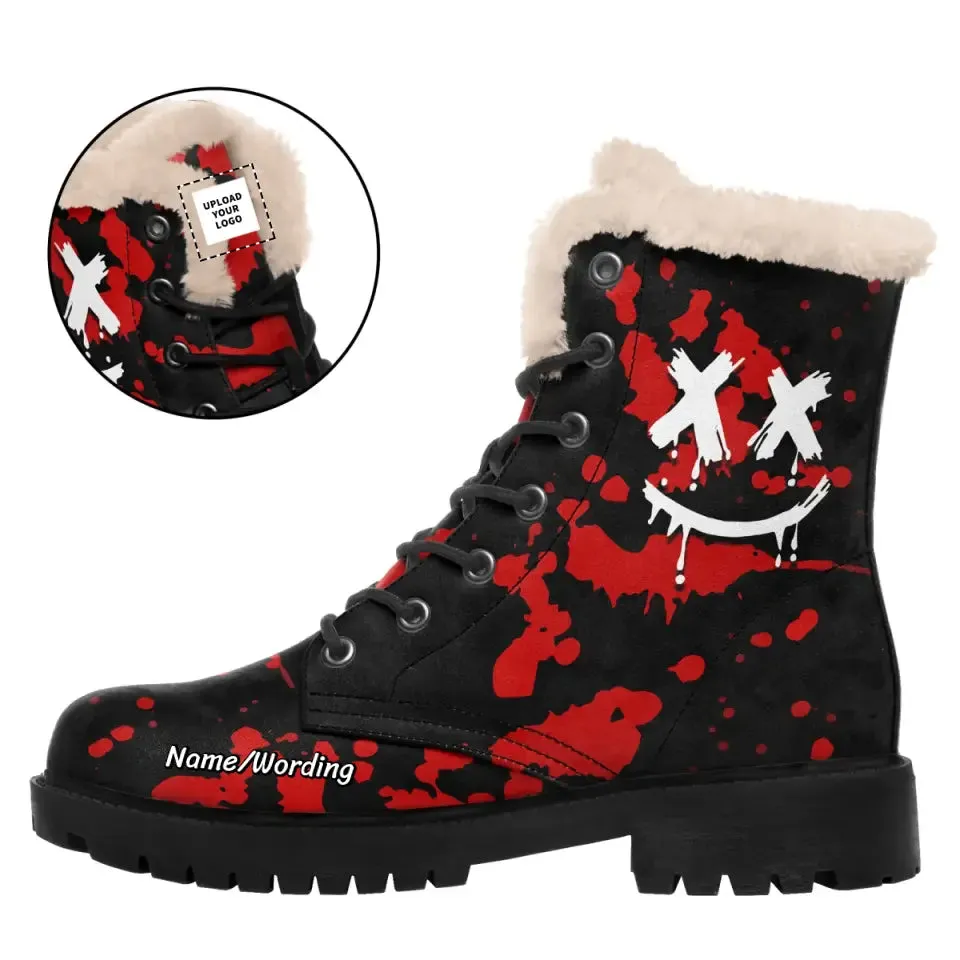 Custom Corporate Gifts, complimentary gifts for customers Personalized Ghost Boots, Custom Warm-Fur Bat Boots, Halloween Gift,WB-23023001