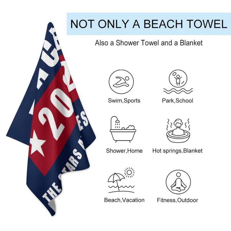 Custom Name 2022 Stars and Stripes Beach&Bath Towel