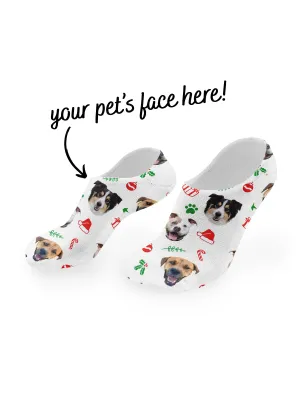 Custom Pet Face Festive Theme No-Show Socks