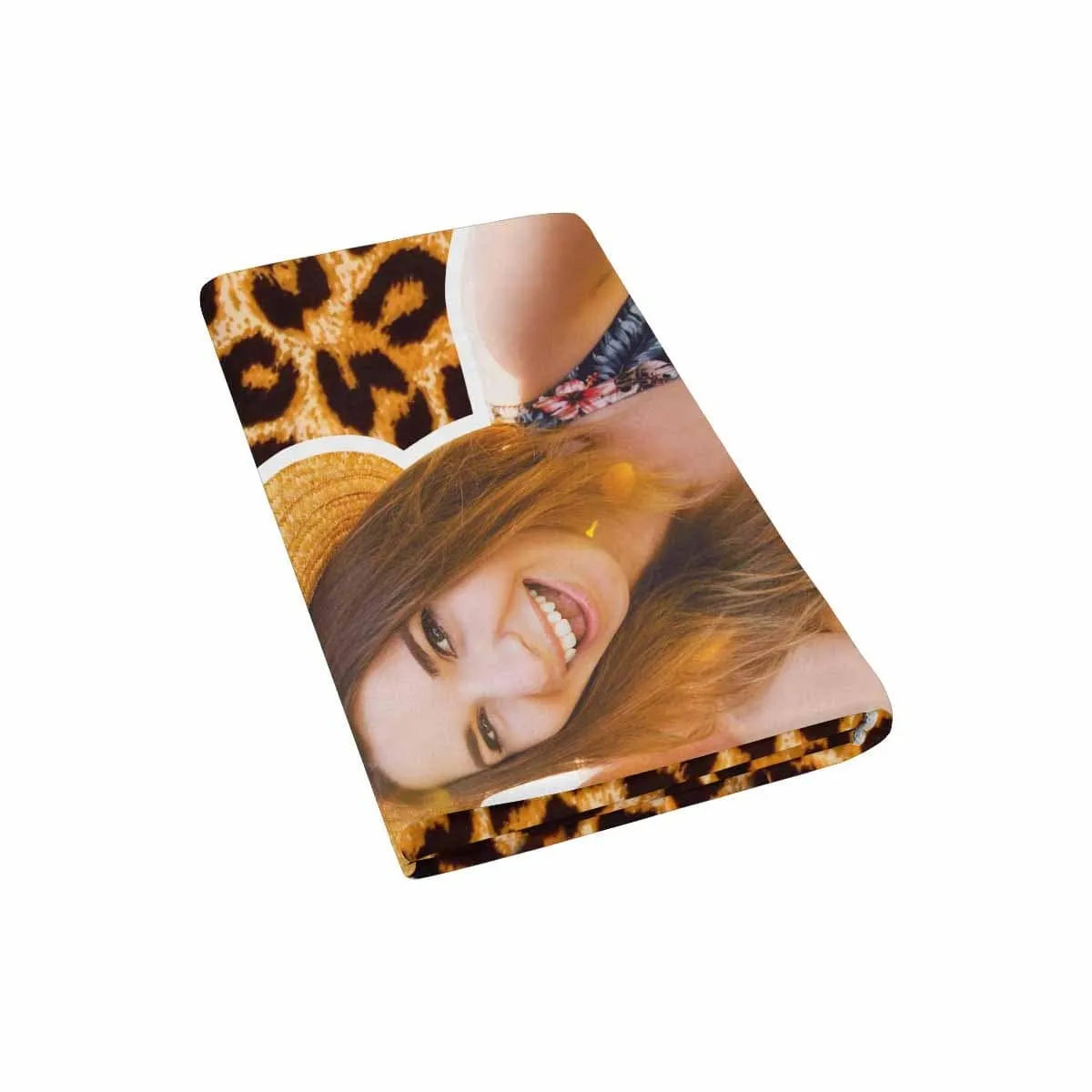 Custom Photo Beach Towel  Leopard Print