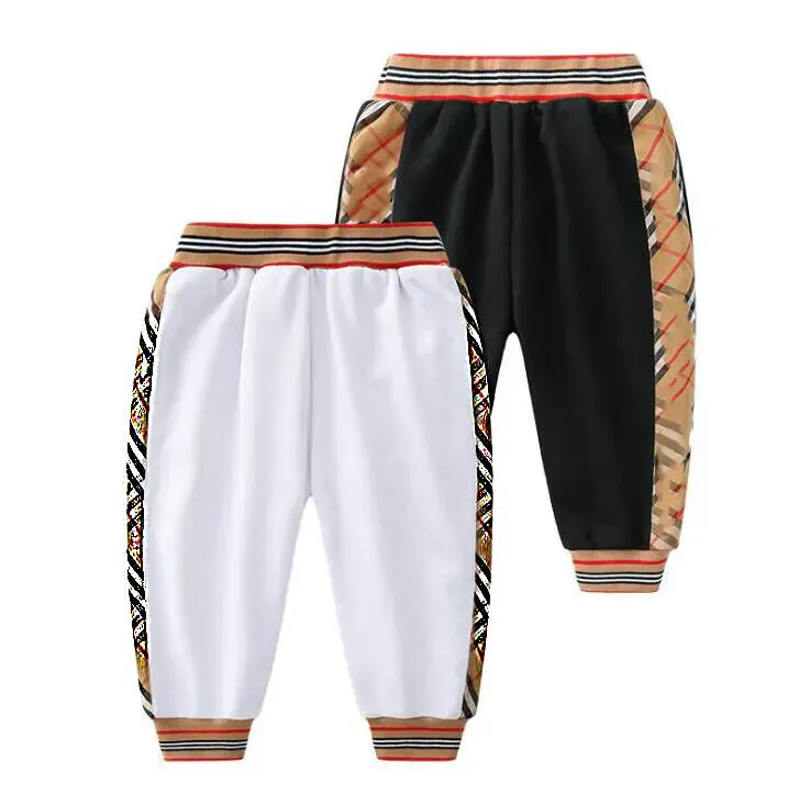 Cute Baby Boys Girls Plaid Pants Cotton Kids Casual Trousers Spring Autumn Children Sports Pant Joggers Child Trouser