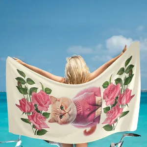 Cute Cat Beach Towel 31"x71"