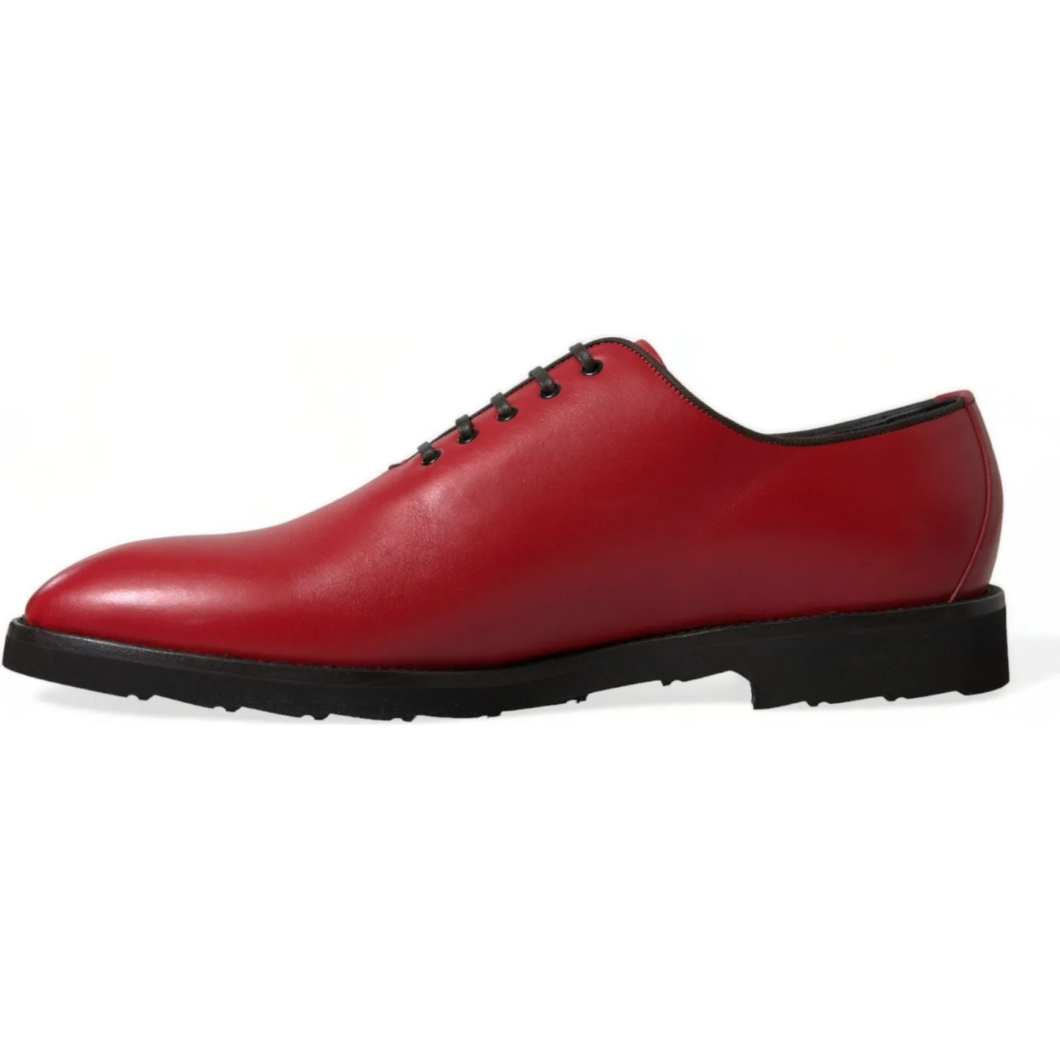 Dolce & Gabbana Elegant Red Leather Oxford Dress Shoes