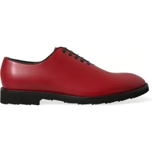 Dolce & Gabbana Elegant Red Leather Oxford Dress Shoes