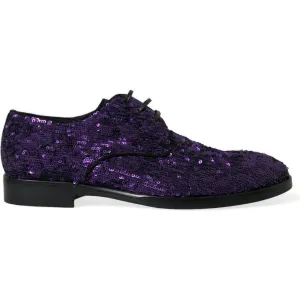 Dolce & Gabbana Elegant Sequined Oxford Dress Shoes