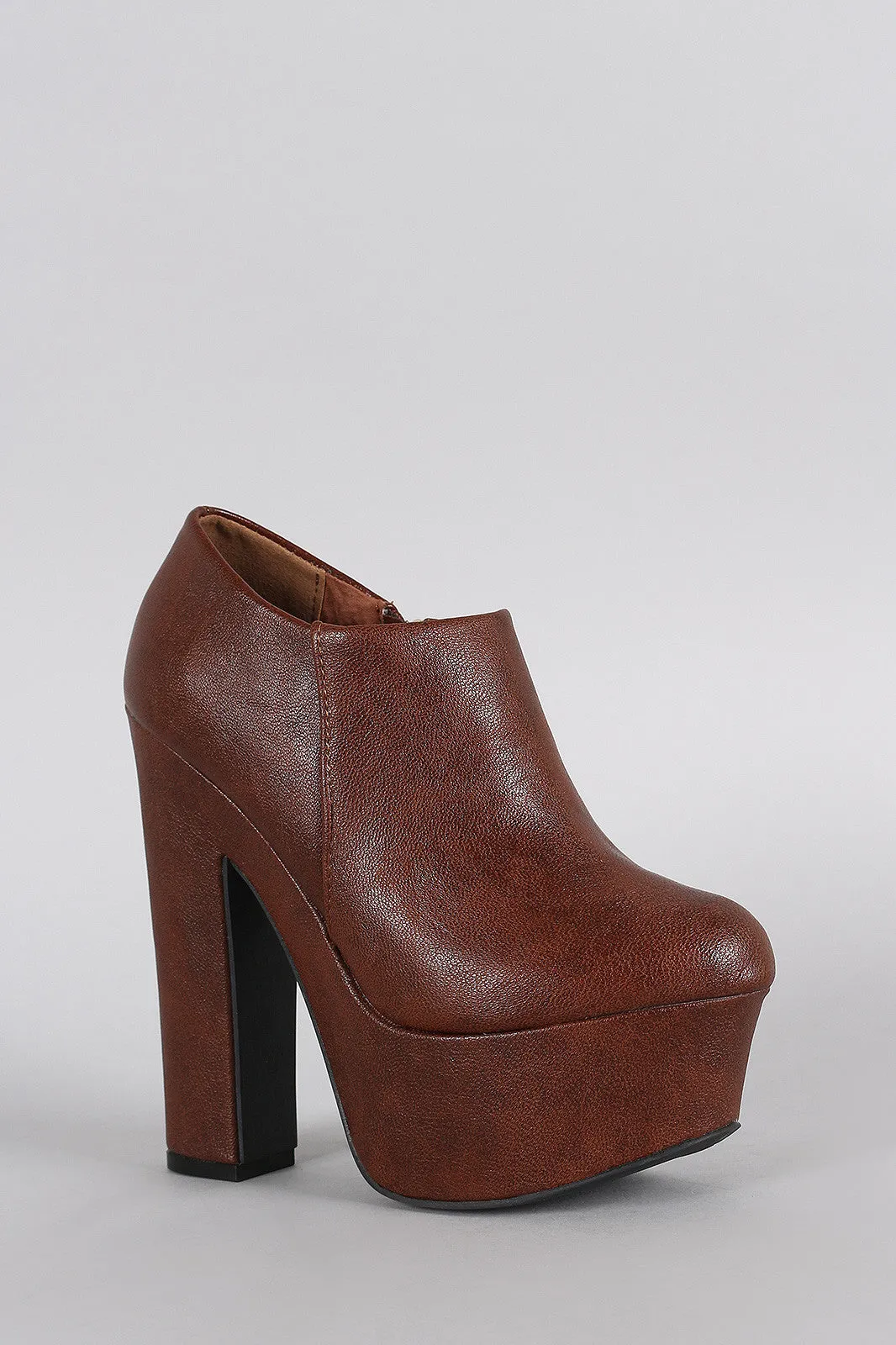 Dollhouse Round Toe Platform Heeled Booties