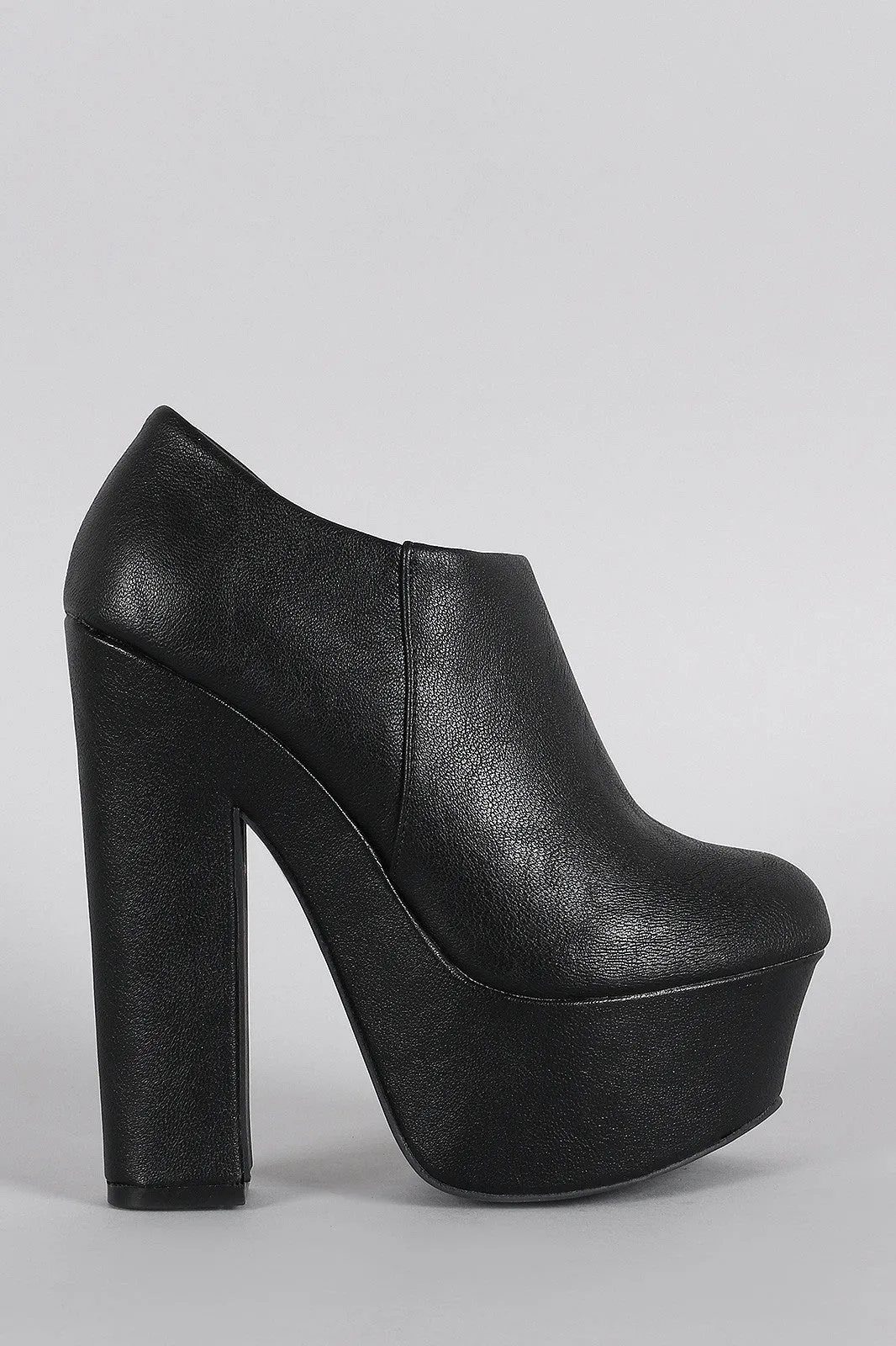 Dollhouse Round Toe Platform Heeled Booties