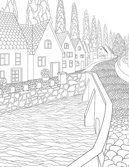 Dreamland Publications Countryside- Colouring Book For Adults