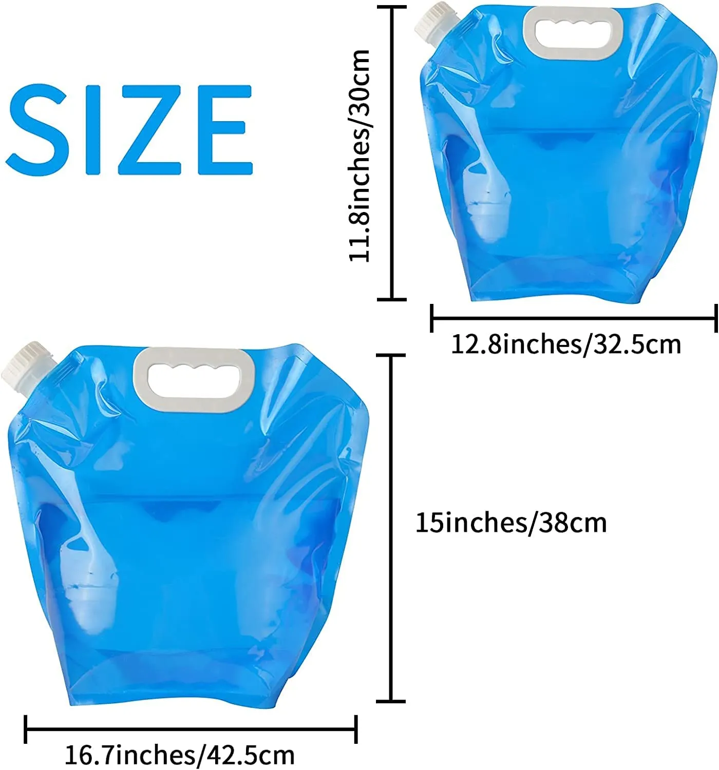 Drofail 10 Liters Portable Collapsible Water Storage Tank Water Container Water Carrier Lifting Bag Drinking Water Container for Travel Gym and Picnic Plan - (Blue-10 L)