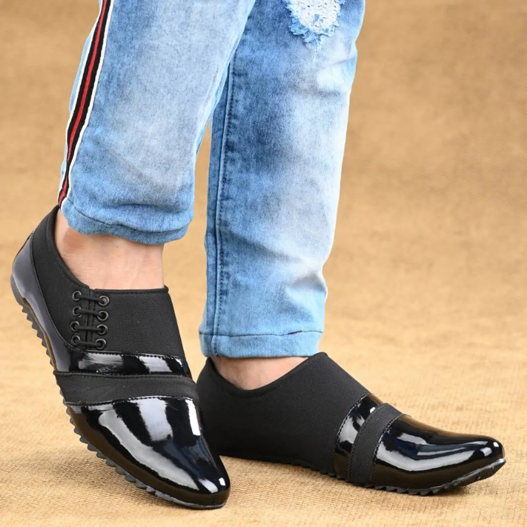 Elegant & Stylish Black Patent Casual Shoes For Men