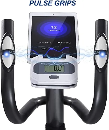 Elliptical Machine Cross Trainer 11lb Front Flywheel Magnetic Exercise Machine with 8 Level Adjustable Resistance LCD Monitor Pulse Rate Moving Wheels Smooth Quiet for Indoor Home Workout