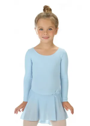 Elowel Kids Girls Ruffle Long Sleeve Skirted Leotard (Size 2-14 Years) Color Light blue