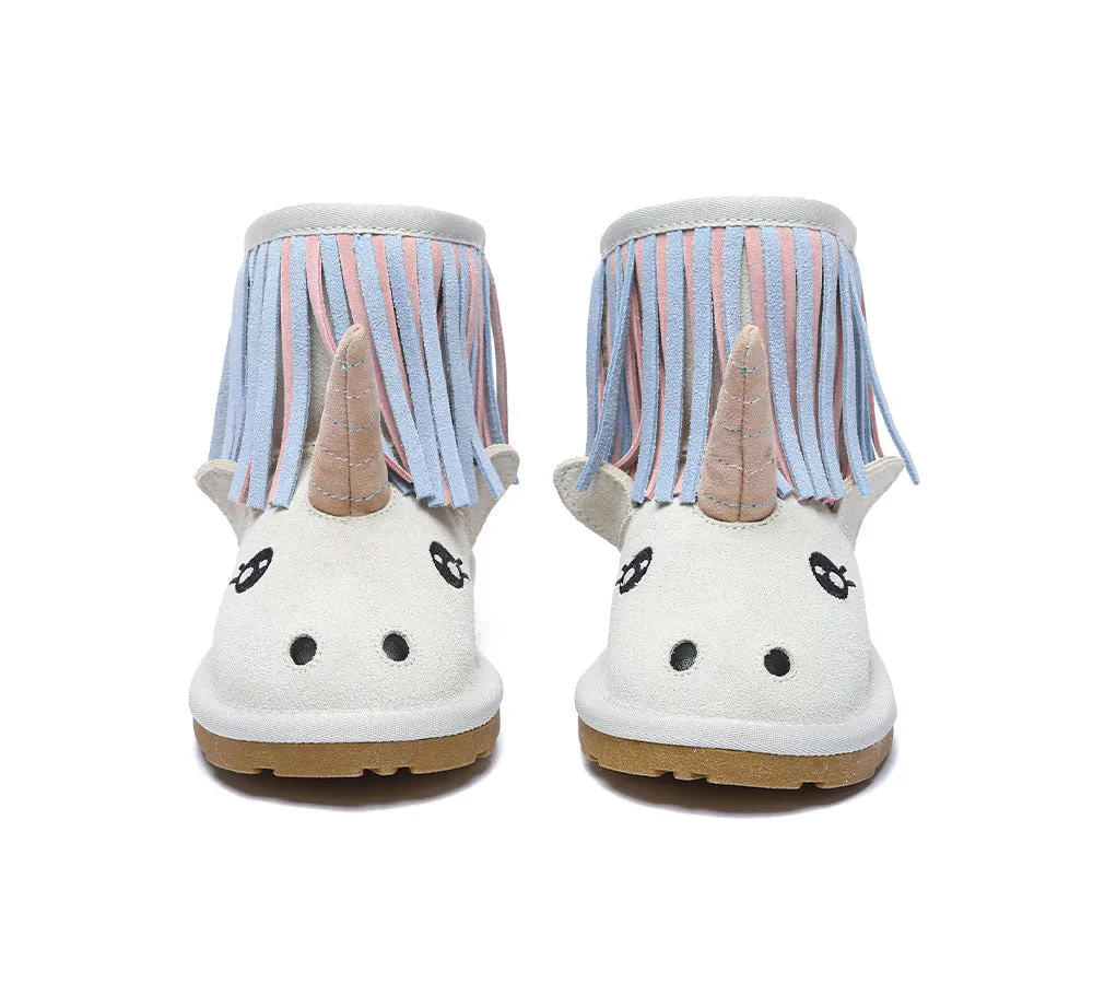 EVERAU® UGG Boots Kids Sheepskin Wool Unicorn Kids Plus