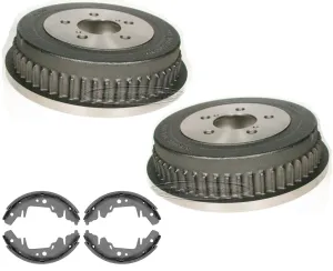 For 2000-2007 Voyager Town & Country Caravan (2) Brake Drums & Shoes