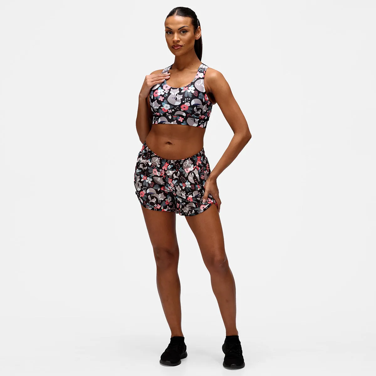 Foxy Floral Loose  Fit Workout Shorts