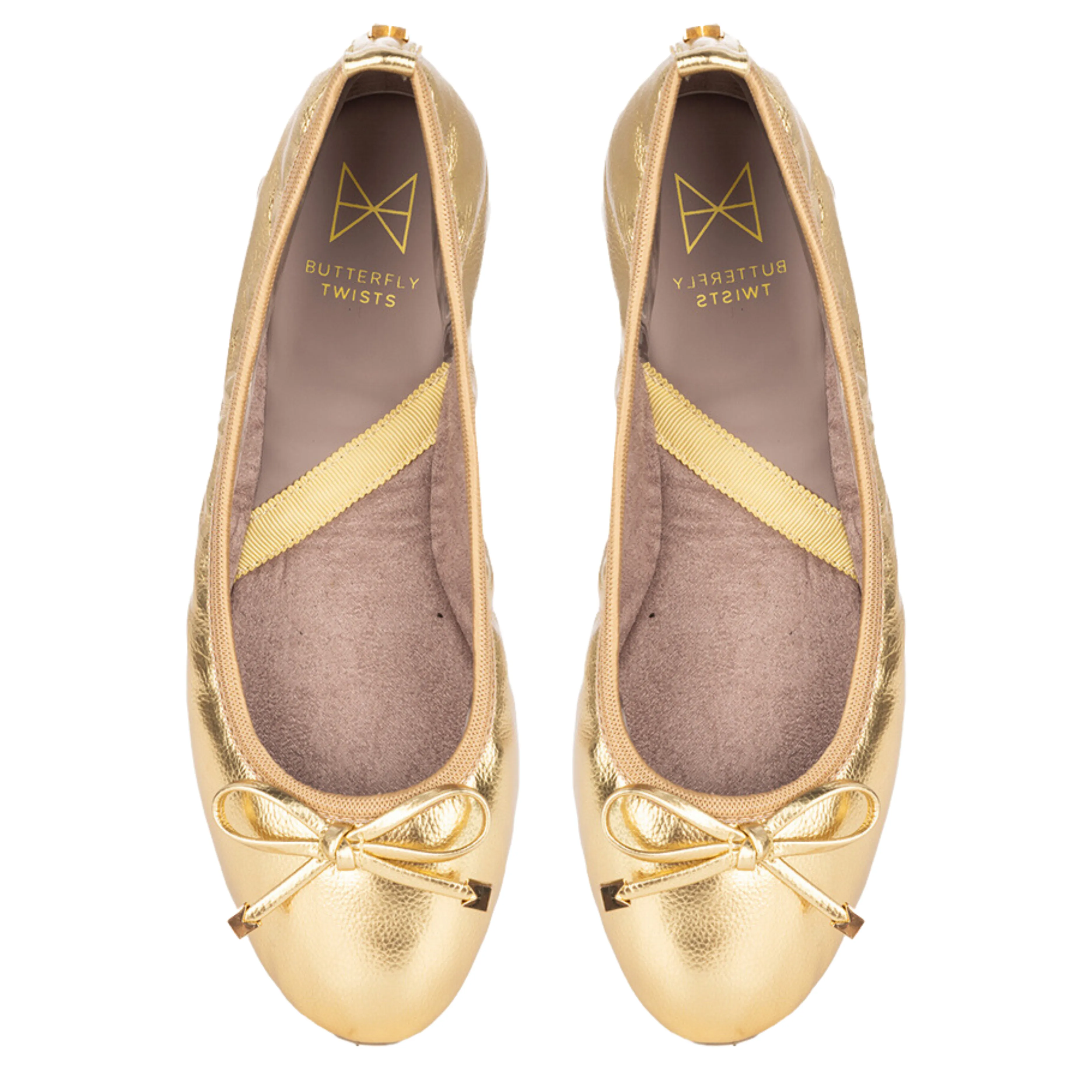 FRANKIE Ballet Flat Shoes - Gold Metallic