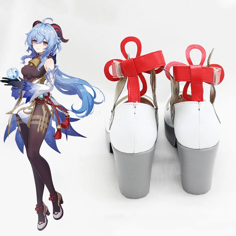 Genshin Impact Ganyu White Cosplay Shoes