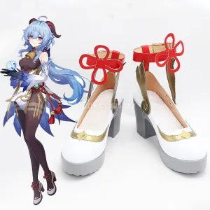 Genshin Impact Ganyu White Cosplay Shoes