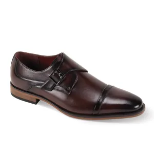 Giorgio Venturi Cap Toe Monk Strap Shoe Brown