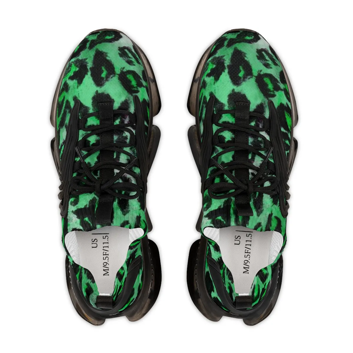 Green Leopard Men's Shoes, Best Comfy Animal Print Men's Mesh Sports Sneakers Shoes (US Size: 5-12)