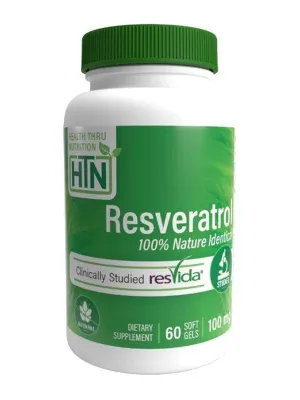 Health Thru Nutrition, Resveratrol (ResVida™) 100mg, 60 Softgels