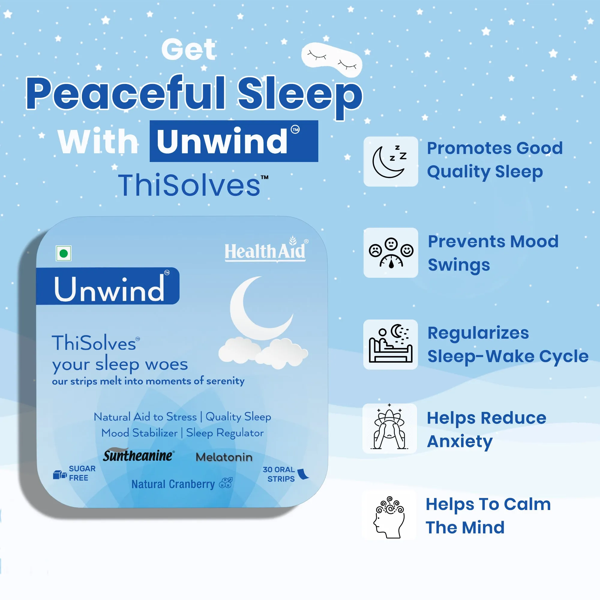 HealthAid I Unwind I ThiSolves I 30 Oral Strips