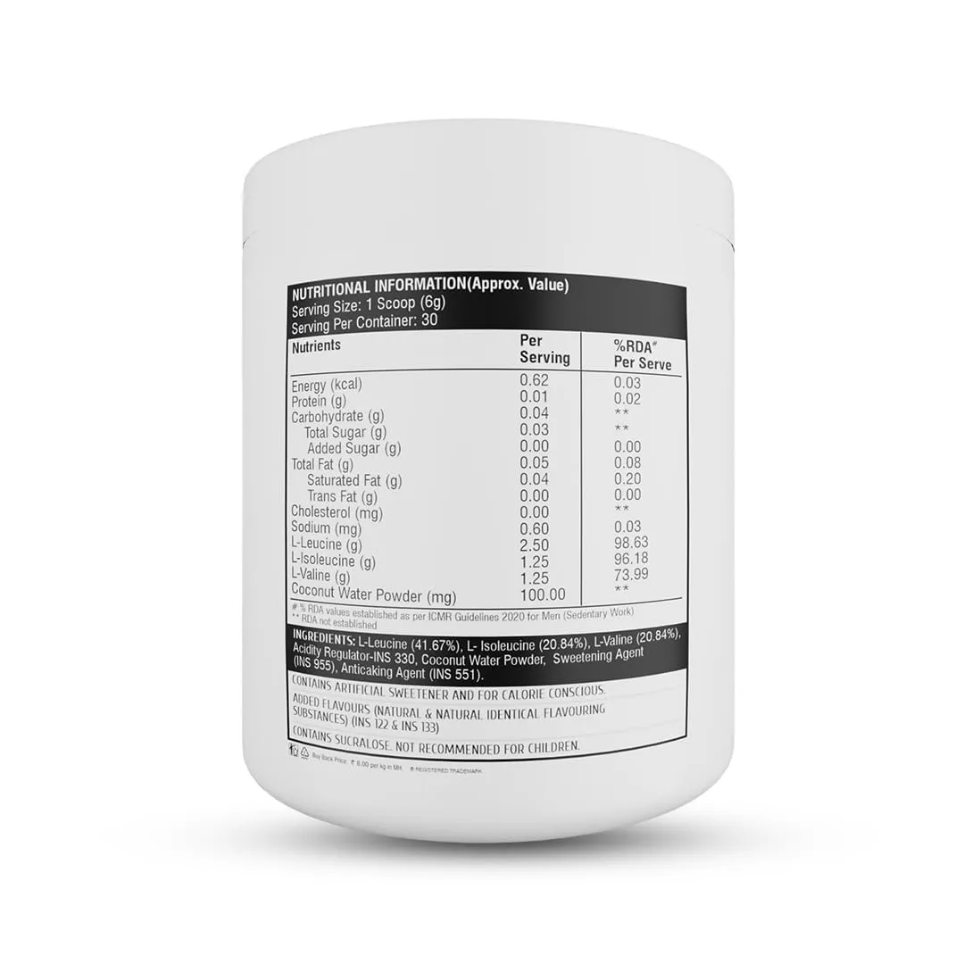 Healthfarm BCAA 2:1:1 Powder (Branched Chain Amino Acids) - BCAA Powder for Muscle Recovery - Gluten Free - 5000mg per Serving,30 Servings -Flavor- Islandd Fusionn