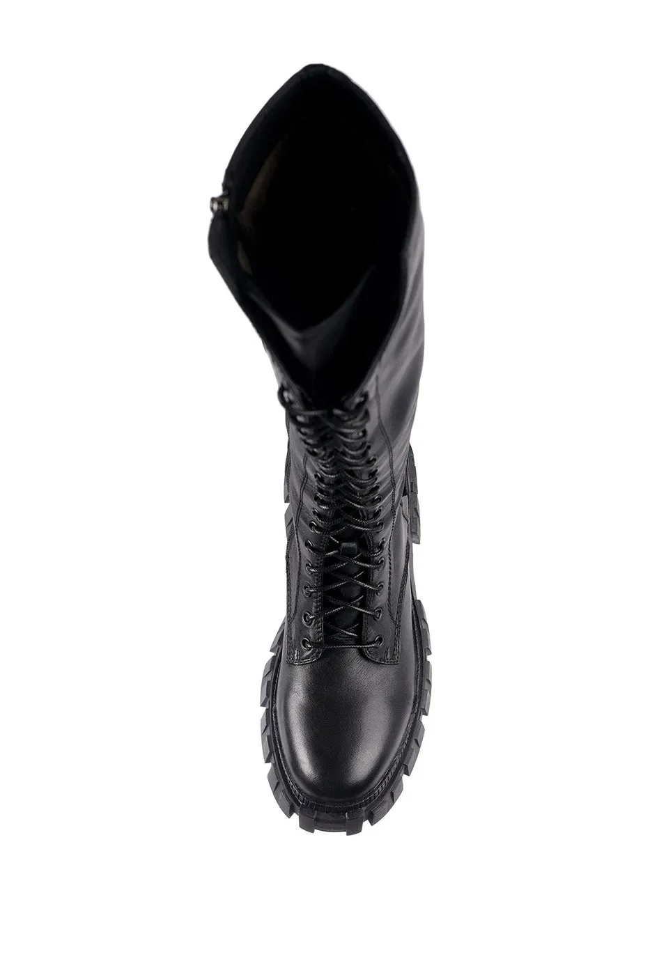 High-Rise Combat Boots - Black