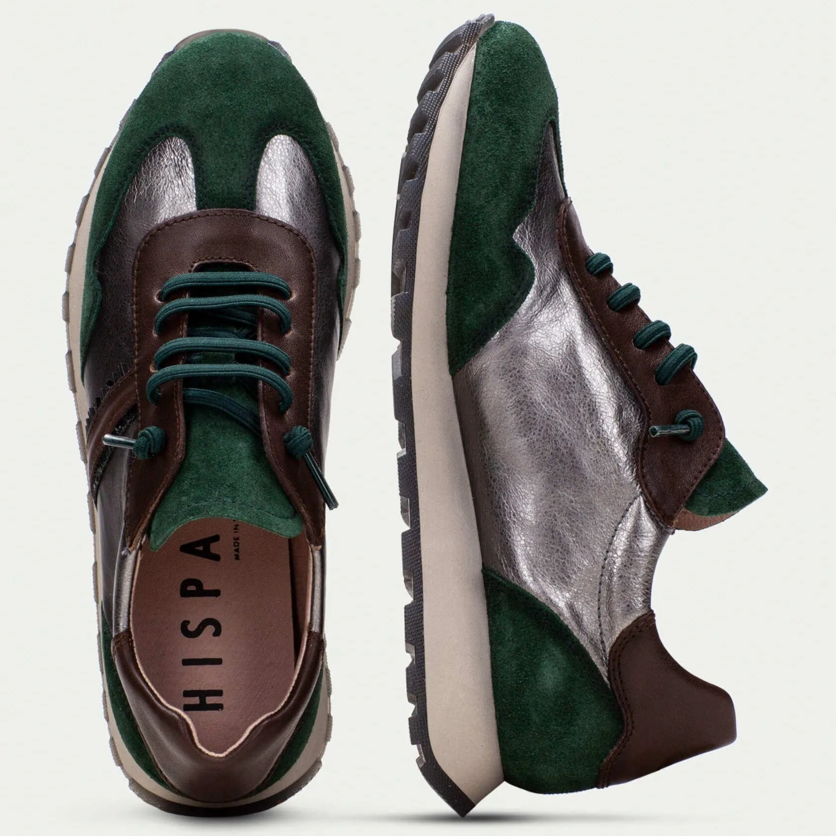 Hispanitas Green Suede Leather Sneakers