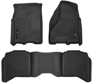 Husky Liners X-Act Contour Front / 2nd Row Floor Liner - Black / Textured - Crew Cab - Dodge Ram Fullsize Truck 2009-18