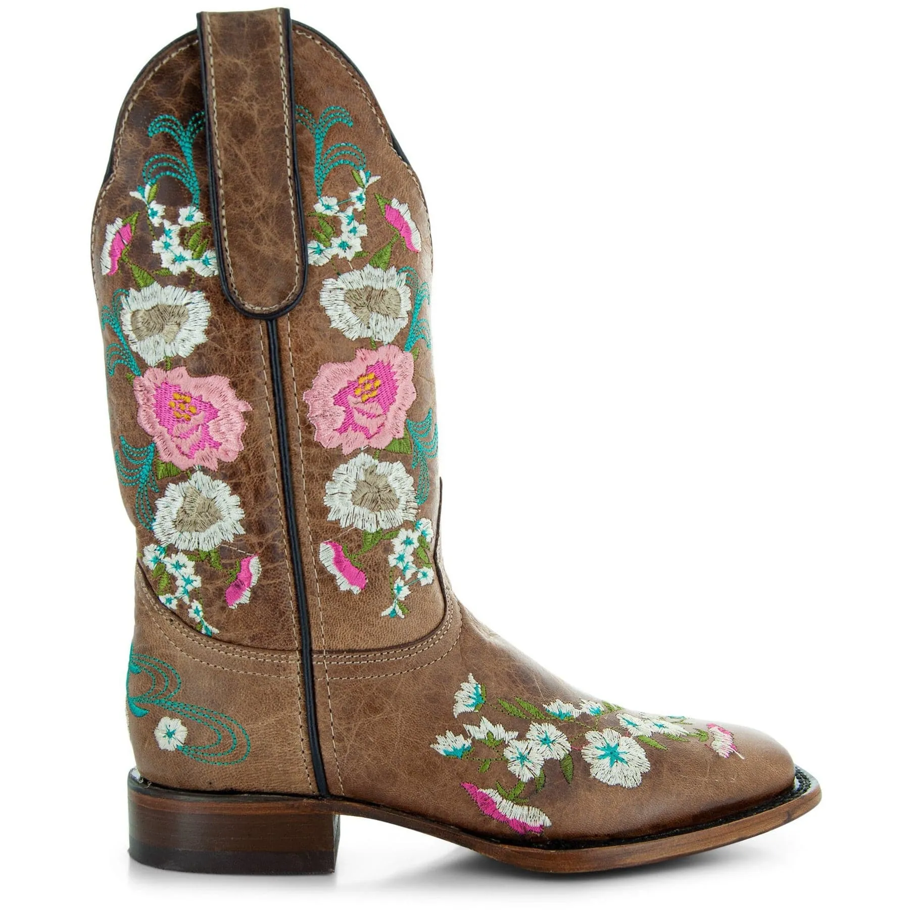 Jasmine Women's Square Toe Floral Cowgirl Boots (M50043)