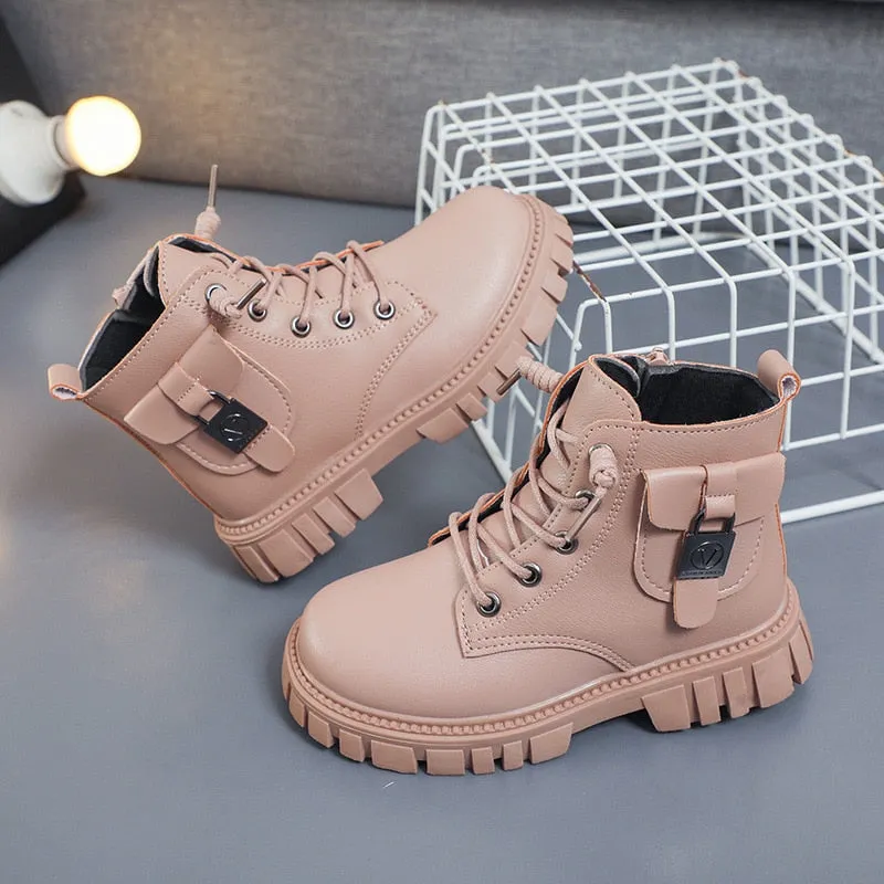 Jenny Ankle Boots - Children's Buckle Ankle Boots , Colour - Blush