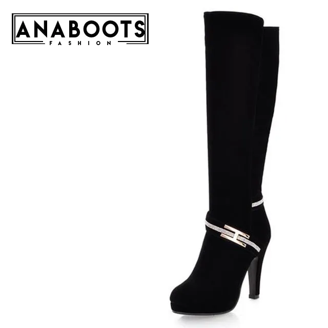 Knee-high Boots Fashion Round Toe High Heels