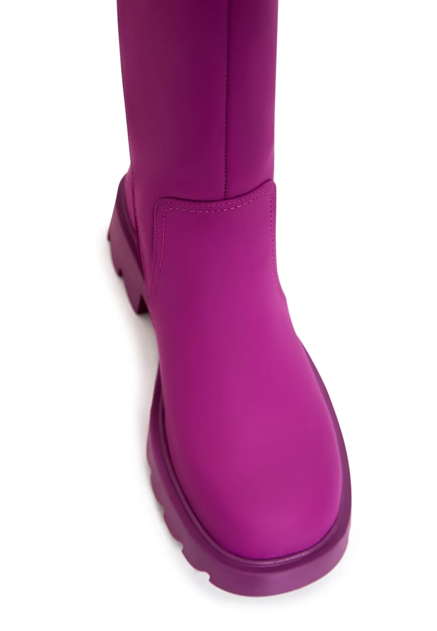 Knee-High Chunky Sole Boots - Pink