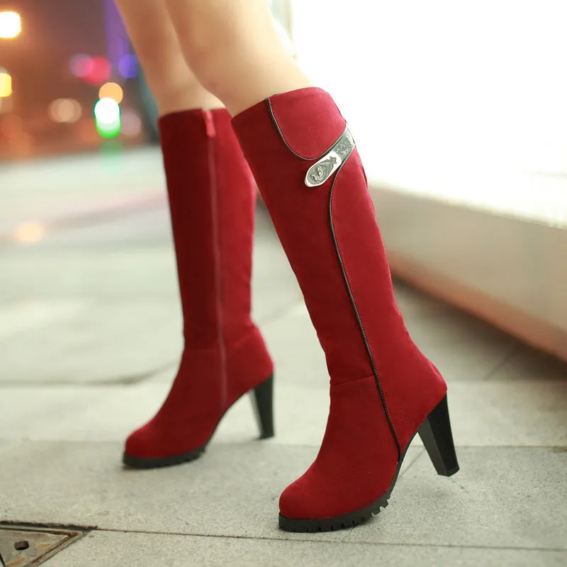 Knee High Vintage High Heels Boots