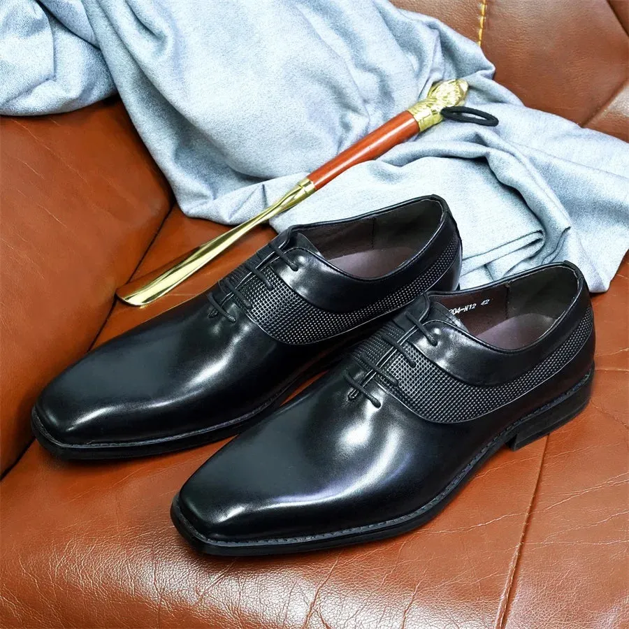 Lace-Up Genuine Leather Oxford Shoes