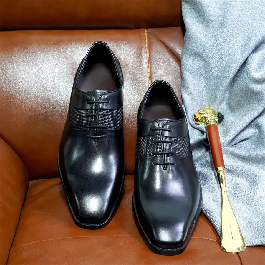 Lace-Up Genuine Leather Oxford Shoes